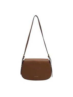 Michael Kors Luggage Brown Leather Lydia Flap Messenger Crossbody Bag